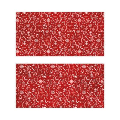 Obálka vánoční - červená s vánočními vzory